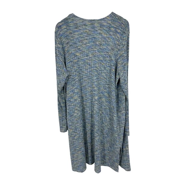 Lane Bryant Womens Open Front Knit Cardigan Blue/Yellow Long Sleeve Size 18/20 - Picture 6 of 9